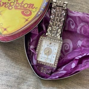 Brighton Diamond Bar Watch - bold silver links and sparkle!!